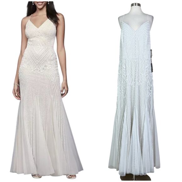 Adrianna Papell Dresses & Skirts - NEW Adrianna Papell | Ivory Beaded Plus Size Formal Bridal Wedding Dress 18W NWT